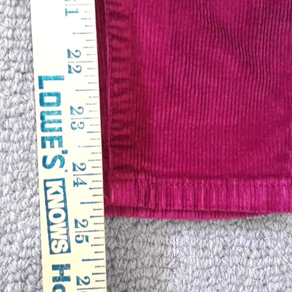 Current/Elliott High Waist Stiletto Cords In Aster Size 26 Magenta Crop Skinny - Picture 12 of 12